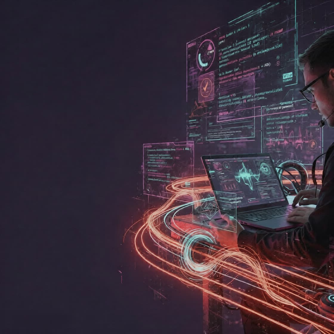 Developer with AI interface